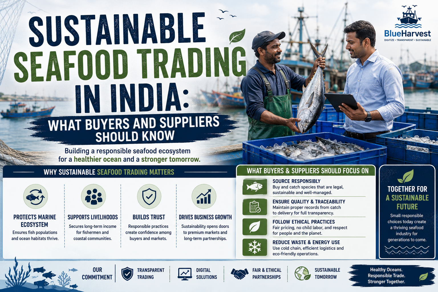 Sustainable seafood trading in India for buyers and suppliers